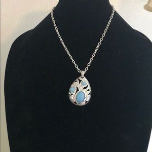 Silver and turquoise necklace.
